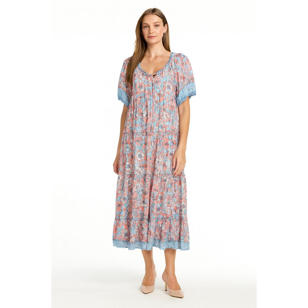 Poupette St Barth‎ Pastel Floral Feminine Maxi Dress Boho Cottagecore, Small